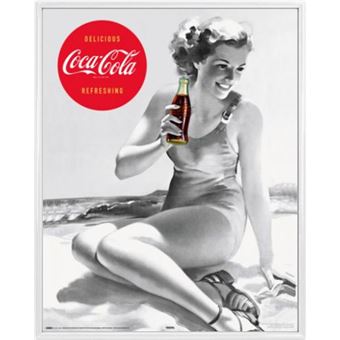 Get Wallpaper Mini Poster Encadre Coca Cola Fille A La Plage Retro 50x40 Cm Cadre Plastique Blanc Poster Affiche Encadre Top Prix Fnac Desktop Wallpaper