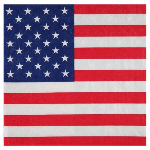 Serviette de table Amérique: USA (x20) REF/4771 Tricolore Etats-Unis