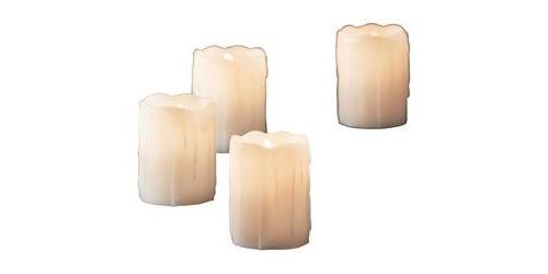 Bougie LED en cire véritable pour l'intérieur Konstsmide 1966-100 blanc Ampoule LED blanc chaud 4 pc(s)