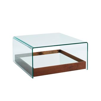 Table Basse Adelia Avec Miroir Verre Trempe Mdf Coloris Noyer Achat Prix Fnac