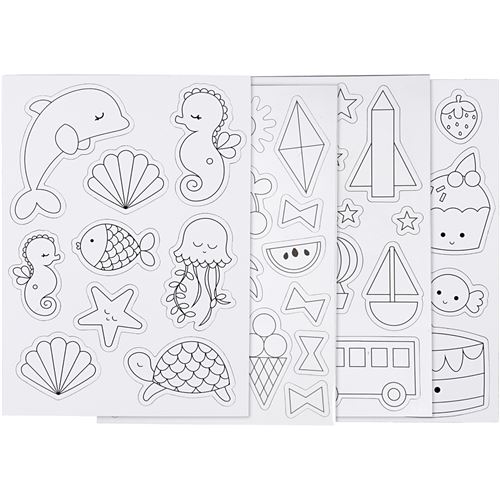 Creative pages à colorier magnétiques 15 x 21 cm blanc 8 feuilles