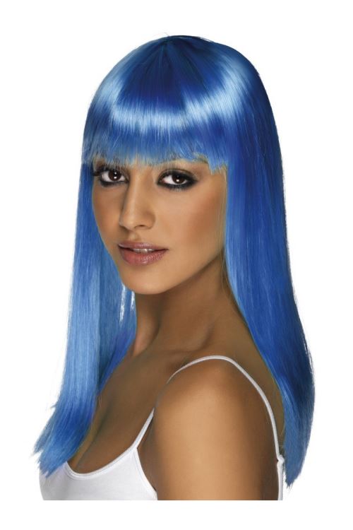 Perruque glamourama neon bleu