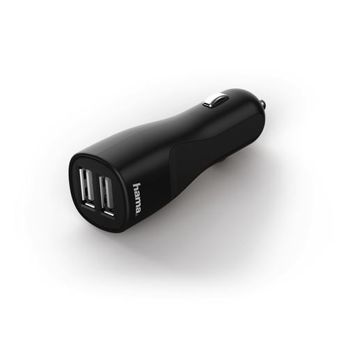 Adaptateur de charge USB double pr voiture pr tablettes, 5V/4,8A, noir