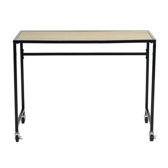 Urban Meuble Bureau Table Sur Roulettes Bois Metal Chene Clair Achat Prix Fnac