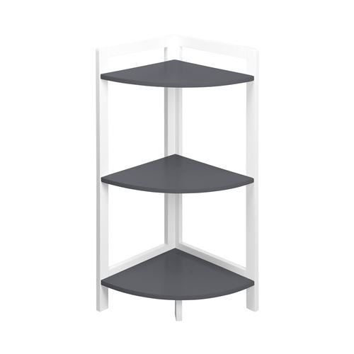 Meuble d'angle 3 etageres en mdf - 30*30*h70cm - gris - douceur d'interieur Anthracite