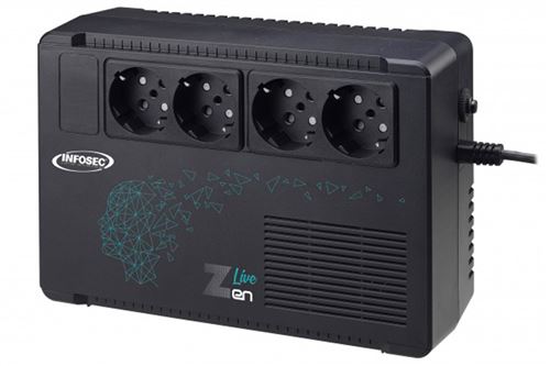 INFOSEC Zen Live 650 - UPS - 220/230/240 Volt wisselstroom V - 650 VA - 5 Ah - uitgangen: 4 - Frankrijk