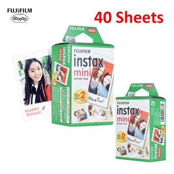 40 (2 X 20) Feuilles Fujifilm Instax Mini Blanc Film Photo Papier  Instantané Album à développement et Tirage Instantanés pour Fujifilm Instax  Mini 8 /9/25/90/7 s - Papier Photo instantané