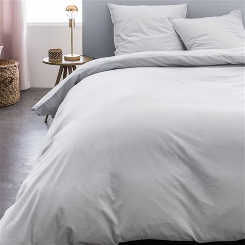 Parure de lit coton lavé Kris Minéral 240x220 cm