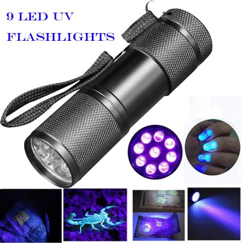 DEL UV Lampe de poche fl-04 3 W ultraviolet Noir Lumière Geocaching Flashlight