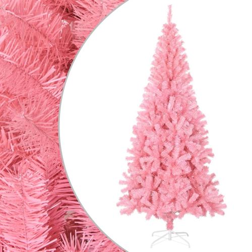 vidaXL Sapin de Noël artificiel avec support Rose 240 cm PVC