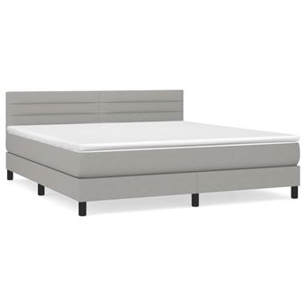Sommier à Lattes + Matelas 160x200cm Gris Clair – Occasion (Lire Desc.)