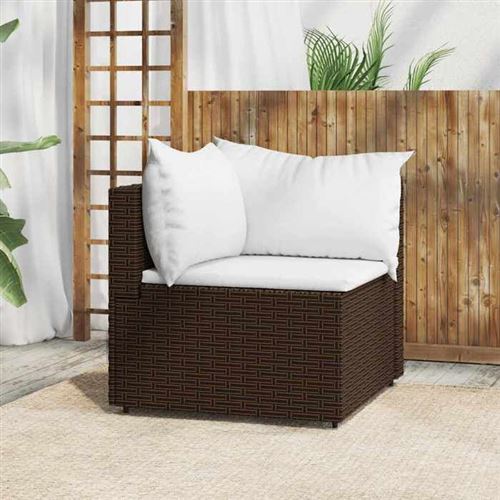 Vidaxl Marron Canapé D'angle De Jardin - Résine Tressée - Image 3