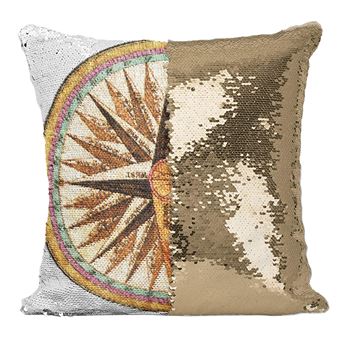 Coussin vert à volants et broderie florale 45x45 Nicosia | Maisons du Monde