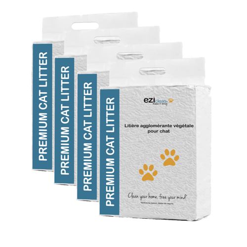 Lot de 4x litières végétales pour chat EZIclean Premium Cat Litter