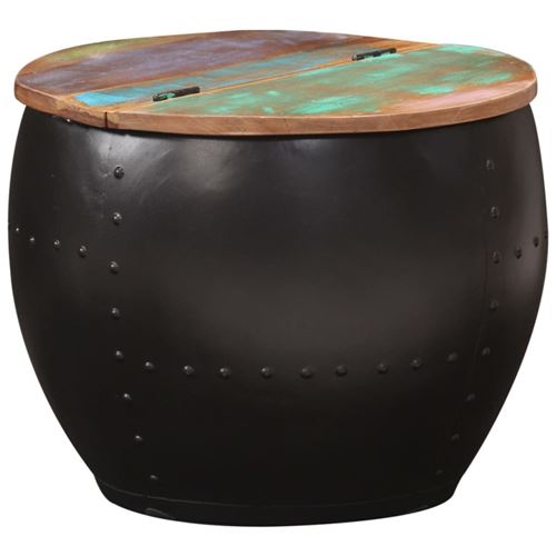 Non Communiqué Brun Table Basse 53X43 Cm Bois De Récupération Massif