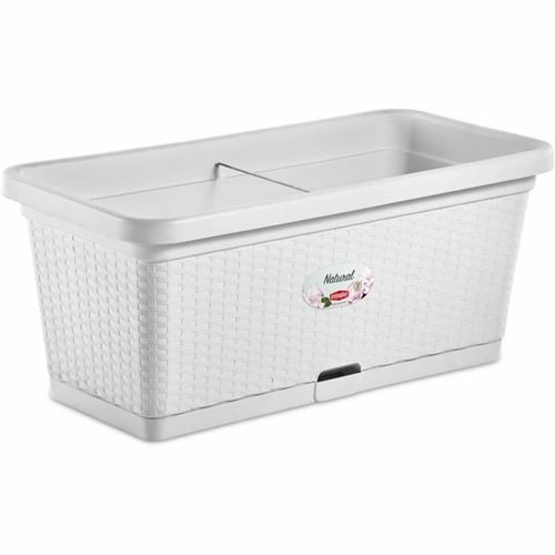 Stefanplast Blanc Bac À Fleurs Rectangulaire Natural - 66L - 80 Cm - Plastique - Image 2