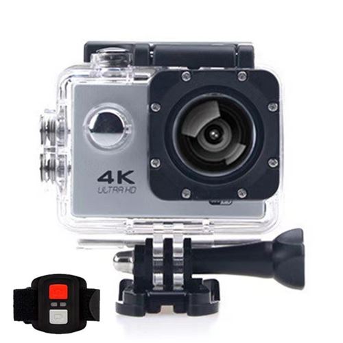 Caméra Sport D800S HD 4K 30m Etanche Wifi Avec télécommande Argent