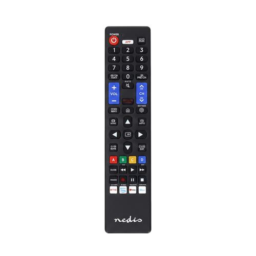 Télécommande de Remplacement Préprogrammée pour TV Samsung avec Streaming Nedis Noir