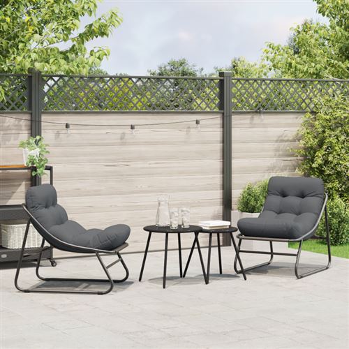 Vidaxl Arredamento Da Giardino 2 Pz Nero Acciaio Verniciato A