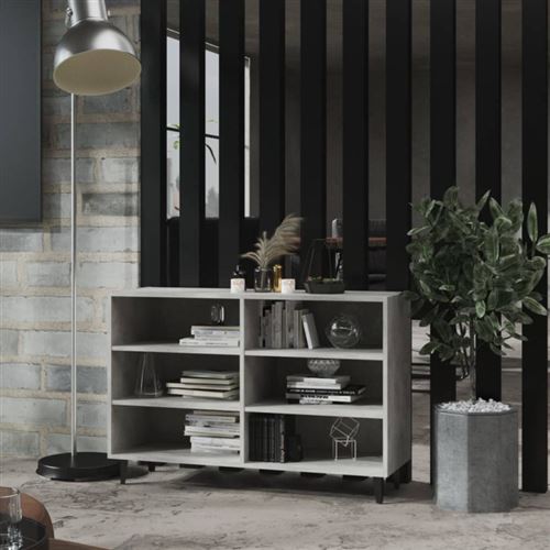 vidaXL Buffet gris béton 103,5x35x70 cm bois d'ingénierie