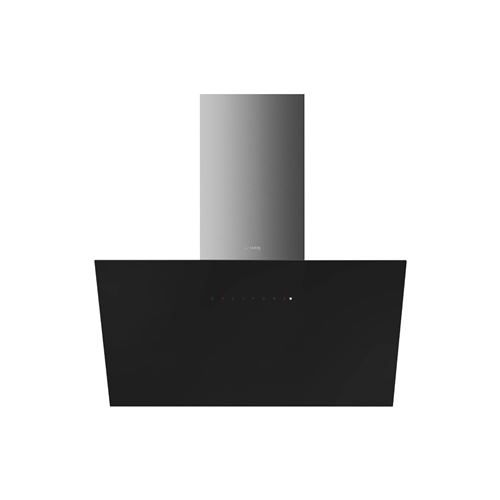 Smeg Hotte Decorative Murale Design Incline, 90 Cm, Aspiration A Evacuation, Commandes Sensitives, 3 Vitesses + 1 Intensive, Aspiration Perimetrale, Auto-Vent, Purification De L''Air 24H, Capacite Vitesse Intensive De 770 M3/H A 65 Db, Classe A+