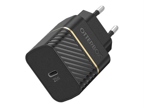 OtterBox Wall Charger - Adaptateur secteur - 20 Watt - 3 A - PD 3.0 (USB-C) - noir scintillant