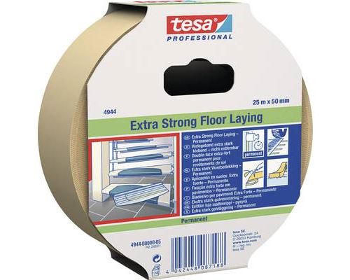 Adhesif double face Toile 4944 25 m x 50 mm blanc Tesa