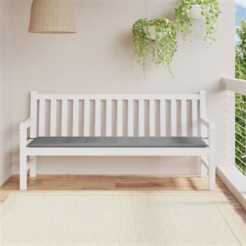 vidaXL Coussin de banc de jardin Gris 180 x 50 x 3 cm