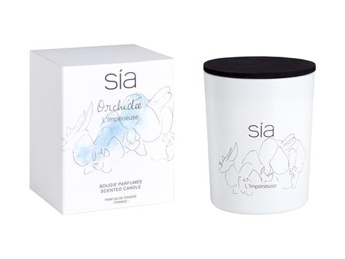 Bougie SIA parfumée BOTANIQUE - D. 8,5 x H. 10 cm - Verre - Senteur orchidée - Coloris : bleu