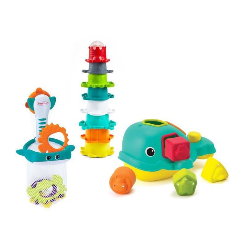 Coffret jouets de bain Sensory (20 pièces) : Infantino