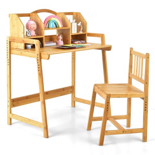 Bureau Et Chaise Enfant AIYAPLAY 3-6 Ans - Avec Tiroir, Organisateur, Motif Lune étoiles