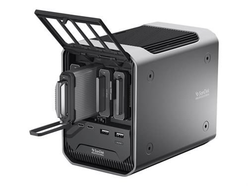 Station D'Accueil Pour Lecteur De Cartes Sandisk Professional Pro-Dock 4 Gris
