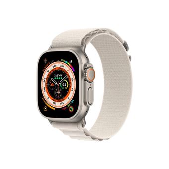 Apple Watch Ultra - 49 mm - titane - montre intelligente avec Boucle Alpine - textile - droit - taille du bracelet : M - 32 Go - Wi-Fi, LTE, UWB, Bluetooth - 4G - 61.3 g