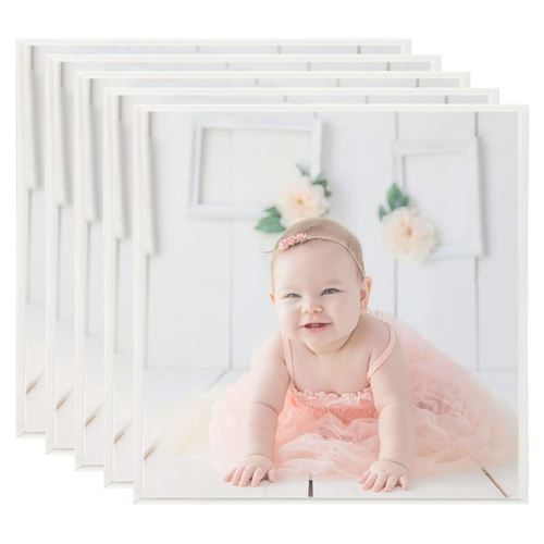vidaXL Collage de cadres photo 5 pcs de mur table Argenté 30x30 cm MDF