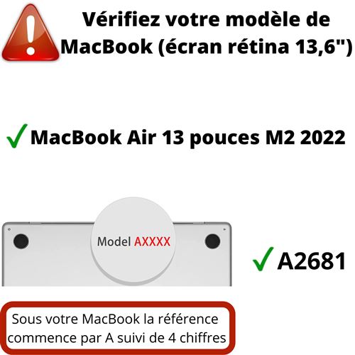 16€02 sur Coque macbook air 13,3 noir Dreamshop75® - Etui et coque de  protection - Achat & prix