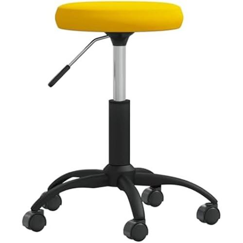 VIDAXL - Tabouret de massage - Velours - Jaune - Image 3
