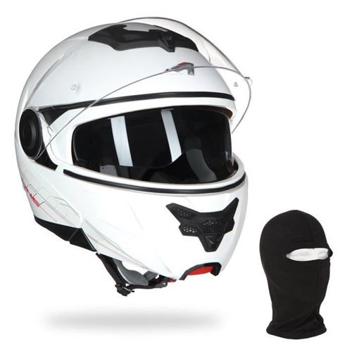 ASTONE Casque modulable RT800 + Cagoule - Blanc