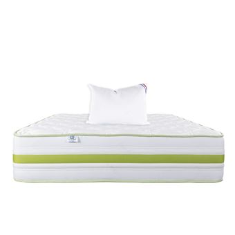 Matelas 90x190 cm, Rêverie, 30 cm, mémoire de forme, ferme, face été/hiver + 1 oreiller - 1