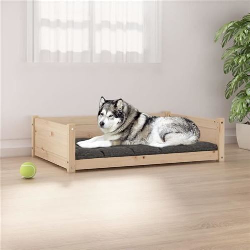 Comparer les prix de vidaXL Lit pour chien - Bois de pin - 105,5x75,5x28 cm