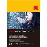 KODAK 9891092 - 20 feuilles de papier photo 230g/m², mat, Format A4 (21x29,7cm), Impression Jet d'encre effet lisse