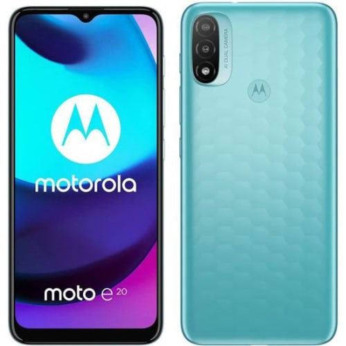 SmartPhone Motorola Moto E20 PASY0005PL 6.5 HD Unisoc T606 2Go 32Go Android 11 Bleu
