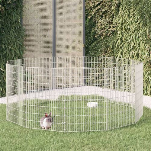 Meilleurs prix pour vidaXL Cage à lapin 12 panneaux 54x80 cm Fer galvanisé