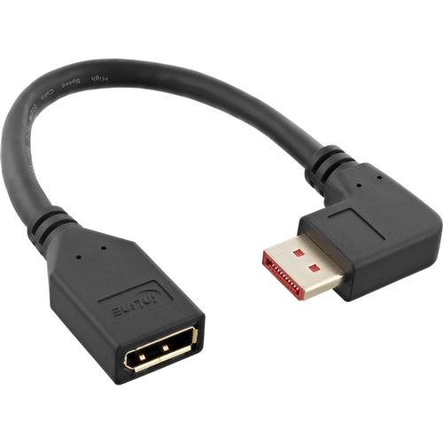 Non Communiqué Inline Displayport Adapterkabel, 8K4k, Rechts Gewinkelt
