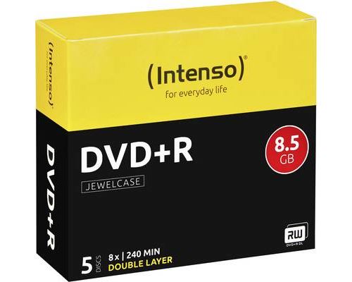  Intenso - 5 x DVD+R DL - 8.5 Go 8x - bo&icirc;tier CD 