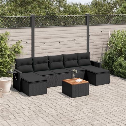 Non Communiqué Noir Salon De Jardin Modulable Vidaxl 8 Pieces Resine Tressee 62 X 55 X 69 Cm