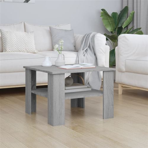 Table basse Sonoma gris 60x60x42 cm Bois d ingénierie