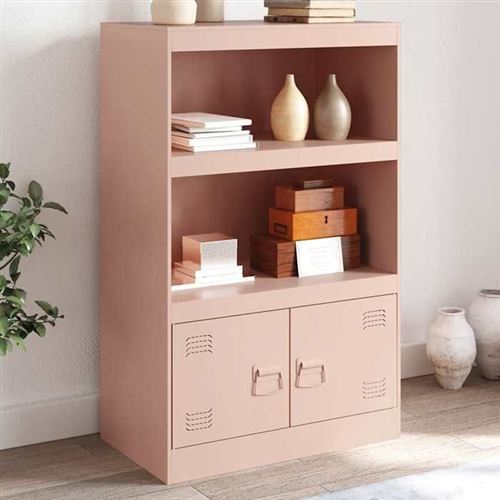 Buffet rose 67x39x107 cm acier Vidaxl