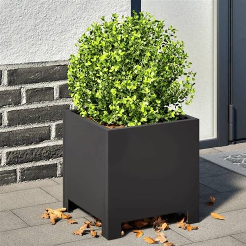 Vidaxl Noir Jardinières 2 Pcs Acier 30 Cm - Image 3