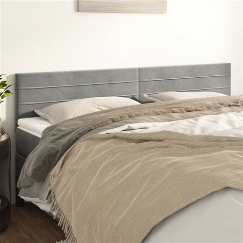 Testiera 2 Pz Grigio Chiaro 80x5x78/88 Cm In Velluto - Vidaxl