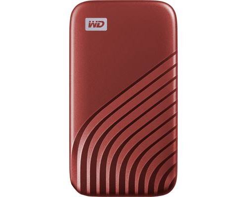 WD My Passport SSD WDBAGF0020BRD - SSD - chiffré - 2 To - externe (portable) - USB 3.2 Gen 2 (USB-C connecteur) - AES 256 bits - rouge